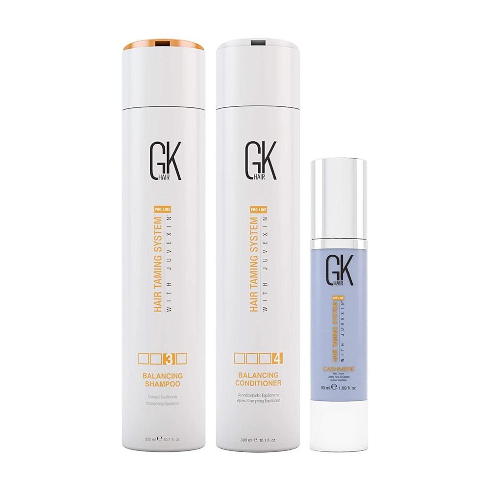 image:imageGK Hair Global Keratin Balancing Shampoo And Conditioner 300ml With Cashmere Serum 50ml For Dry Thick Curly amp Oily Scalp And Hair Restores Scalp pH Level Sulfate And Paraben Free