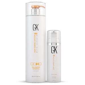 GK HAIR Global Keratin GKhair Balancing Shampoo – (1000ml/33.8oz) Global Keratin Leave in Conditioner Cream For Detangling Smoothing Strengthening 130ml