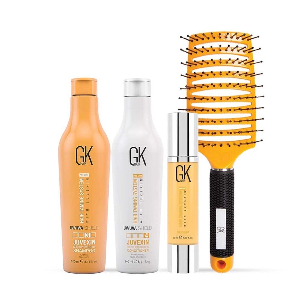 image:imageGlobal Keratin GK HAIR Shield Shampoo and Conditioner Duo 240ml 811 fl oz Organic Argan Oil Hair Serum 50ml For Frizz Control Dry Damage Hair Repair I Vent Brush 25 Inch Rubber Handle