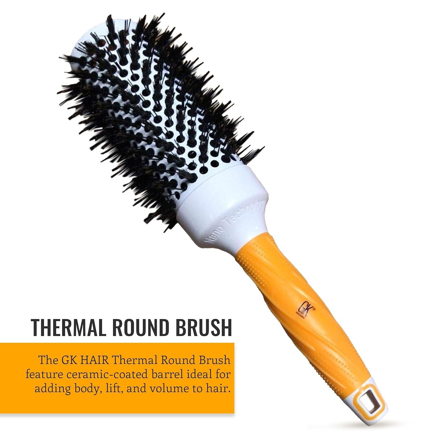image:imageGK HAIR Global Keratin Professional Large Thermal Extra Round Brush 43mm Ceramic Coated Barrel Anti Static Frizz Control Blow Drying Styling Detangling for Long Short Curly Tangle Straight Hair Unisex