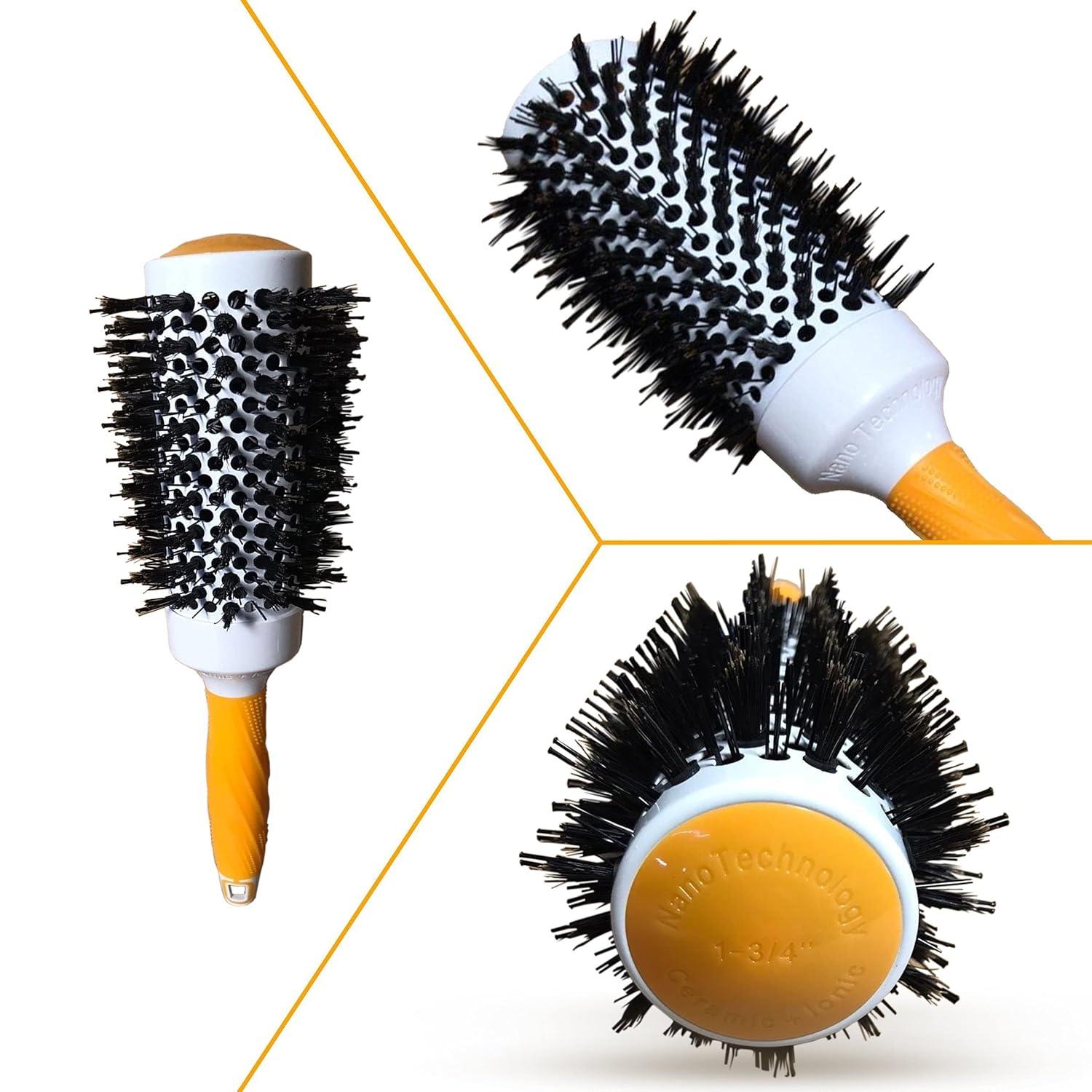 image:imageGK HAIR Global Keratin Professional Large Thermal Extra Round Brush 43mm Ceramic Coated Barrel Anti Static Frizz Control Blow Drying Styling Detangling for Long Short Curly Tangle Straight Hair Unisex