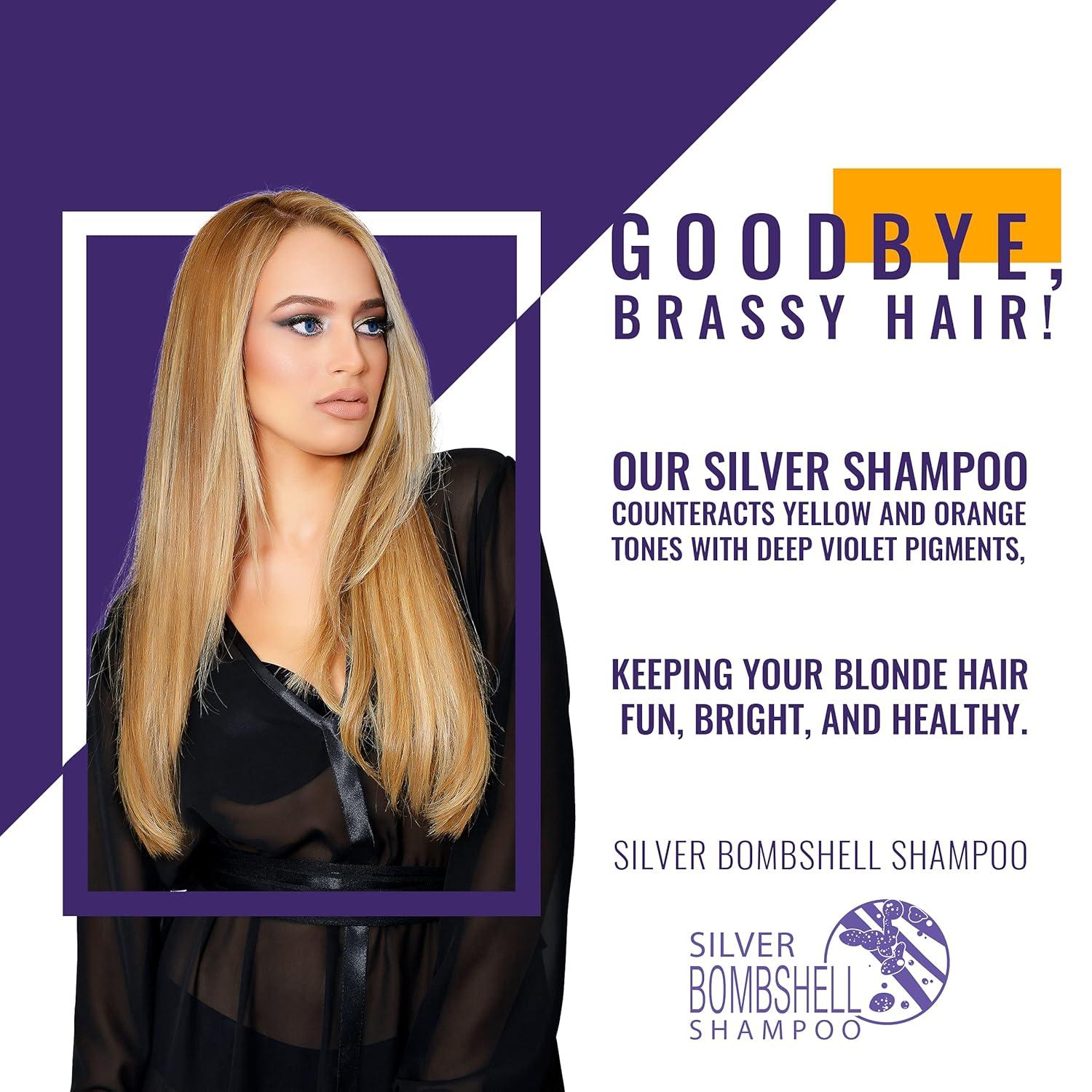 image:imageGK HAIR Global Keratin Purple ShampooToner Silver Bombshell for Blonde Clarifying Shampoo for Deep Hair Cleansing Remove Impurities pH PreTreatment 280ml