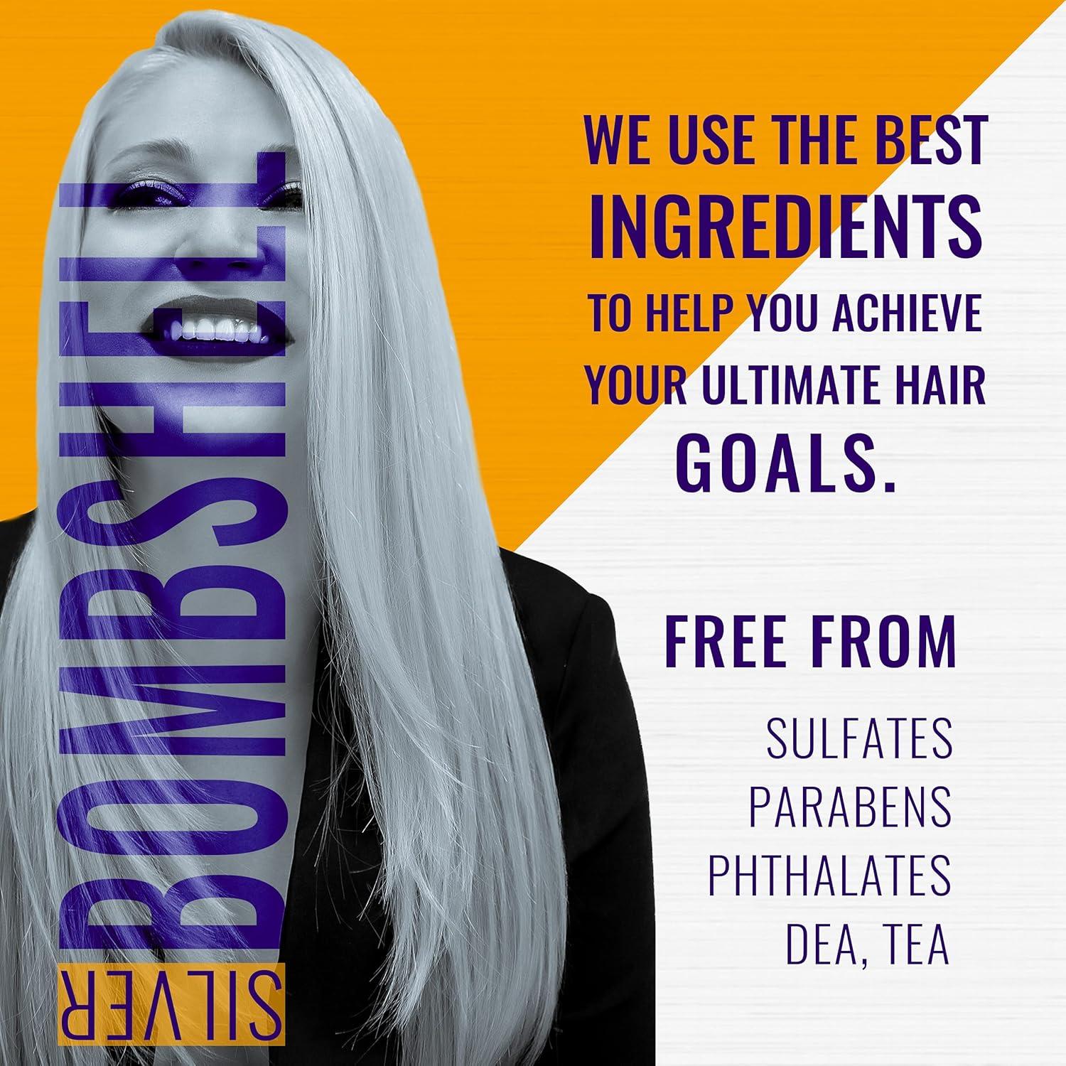image:imageGK HAIR Global Keratin Purple ShampooToner Silver Bombshell for Blonde Clarifying Shampoo for Deep Hair Cleansing Remove Impurities pH PreTreatment 280ml