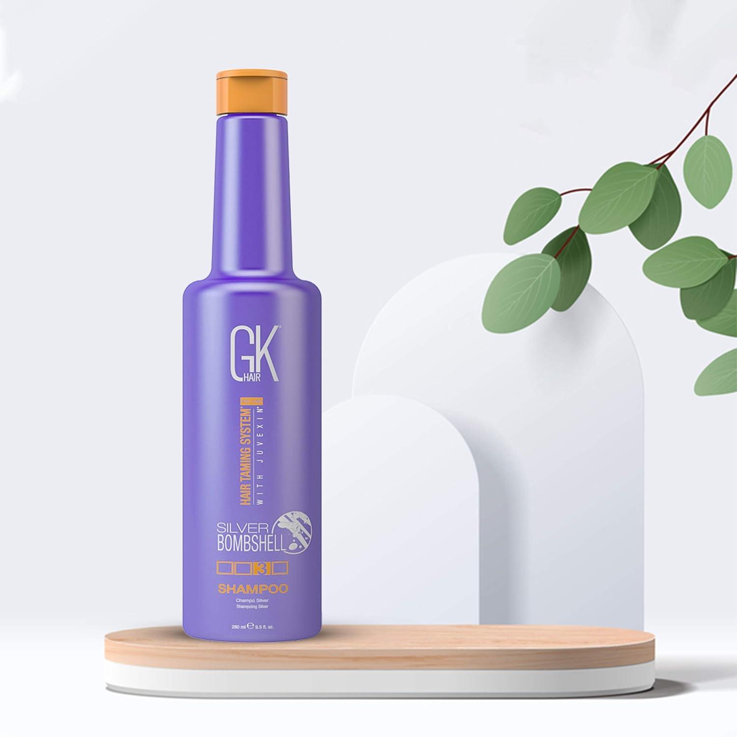 image:imageGK HAIR Global Keratin Purple ShampooToner Silver Bombshell for Blonde Clarifying Shampoo for Deep Hair Cleansing Remove Impurities pH PreTreatment 280ml