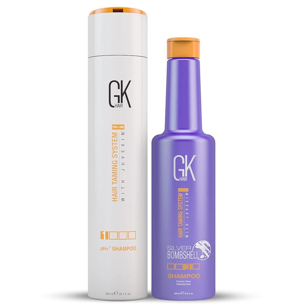 image:imageGK HAIR Global Keratin Purple ShampooToner Silver Bombshell for Blonde Clarifying Shampoo for Deep Hair Cleansing Remove Impurities pH PreTreatment 280ml