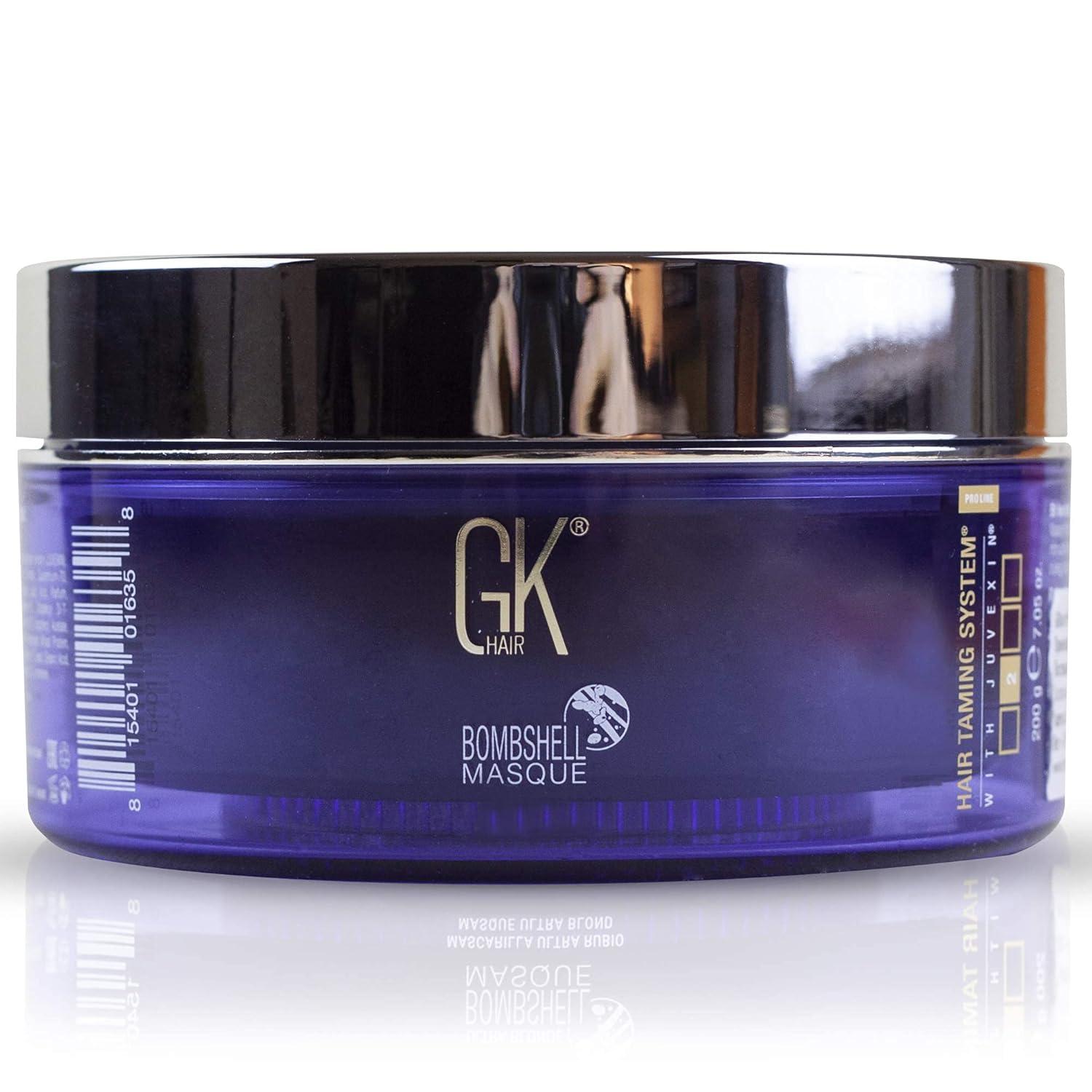 image:imageGK HAIR Global Keratin Leave In Bombshell Cream 100ml 34 fl oz Blonde Hair Smoothing Cream And Global Keratin Ultra Blonde Bombshell Masque 200g75oz Toning Color Pigments