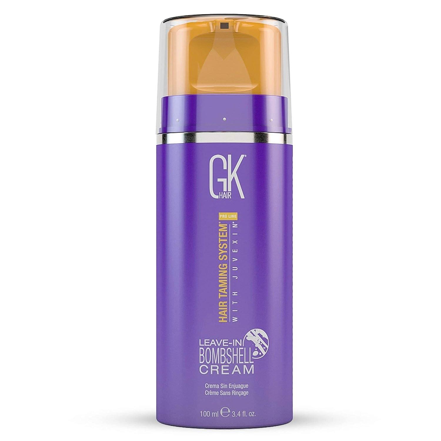 image:imageGK HAIR Global Keratin Leave In Bombshell Cream 100ml 34 fl oz Blonde Hair Smoothing Cream And Global Keratin Ultra Blonde Bombshell Masque 200g75oz Toning Color Pigments
