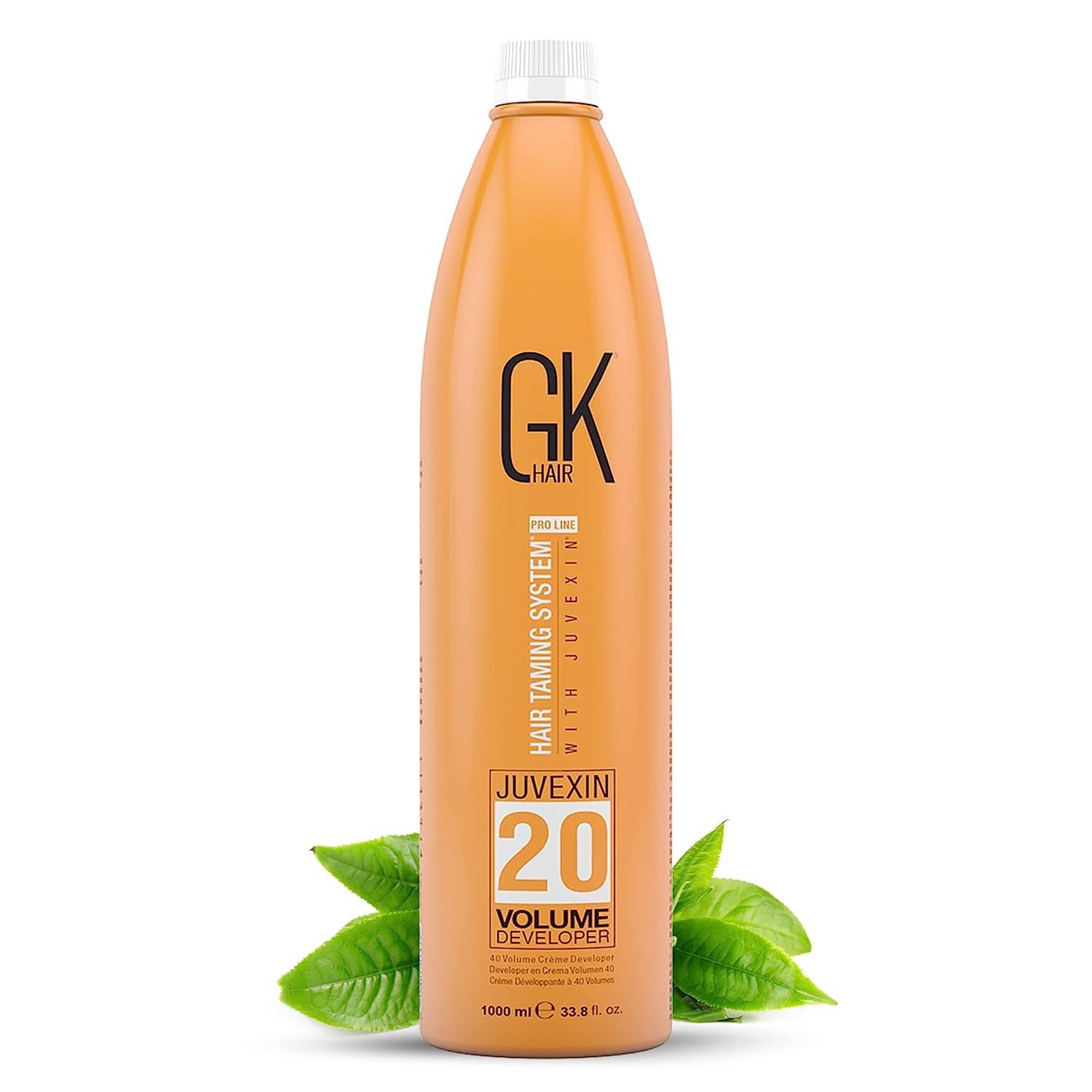image:imageGlobal Keratin GK HAIR Professional Hair Color Cream Tube 34 Fl Oz Nourishing amp Cleansing Colors Hair Creme 20 Volume Developer 338 Fl Oz for Hair Coloring Blea
