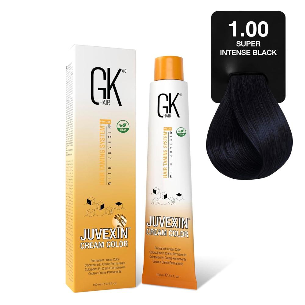 image:imageGK HAIR Global Keratin Juvexin Hair Color Cream 100 ml 100 Super Intense Black