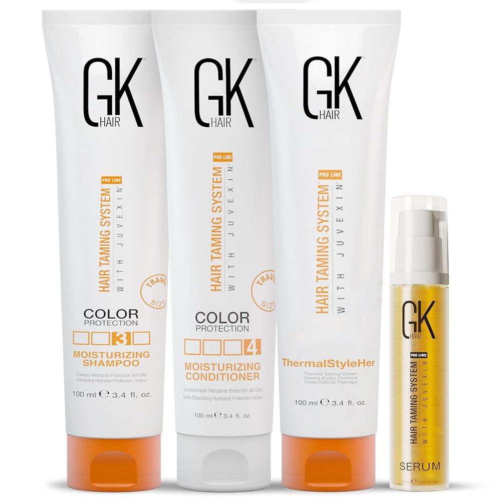 image:imageGK HAIR Global Keratin Moisturizing Shampoo and Conditioner Set 100ml I ThermalStyleHer  100ml34oz I Organic Argan Oil Hair Serum For Frizz Control Dry Damage Hair Repair 10ml