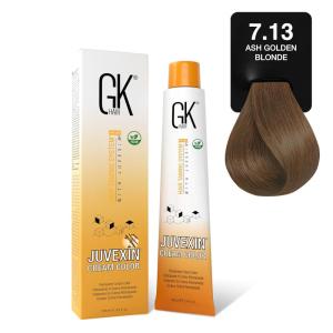 GK HAIR Color Cream 7.13 Ash Golden Blonde – 3.4 Oz | 100% Grey Coverage Hair Color | Semi, Demi or Permanent Results via Developer Choice | Salon Quality Hair Dye for Women & Men